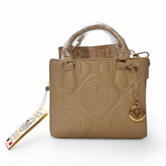 Valentino Orlandi Light Taupe Quilted Crossbody Purse Bag V-2013, NEW WITH TAGS! - Picture 7 of 8